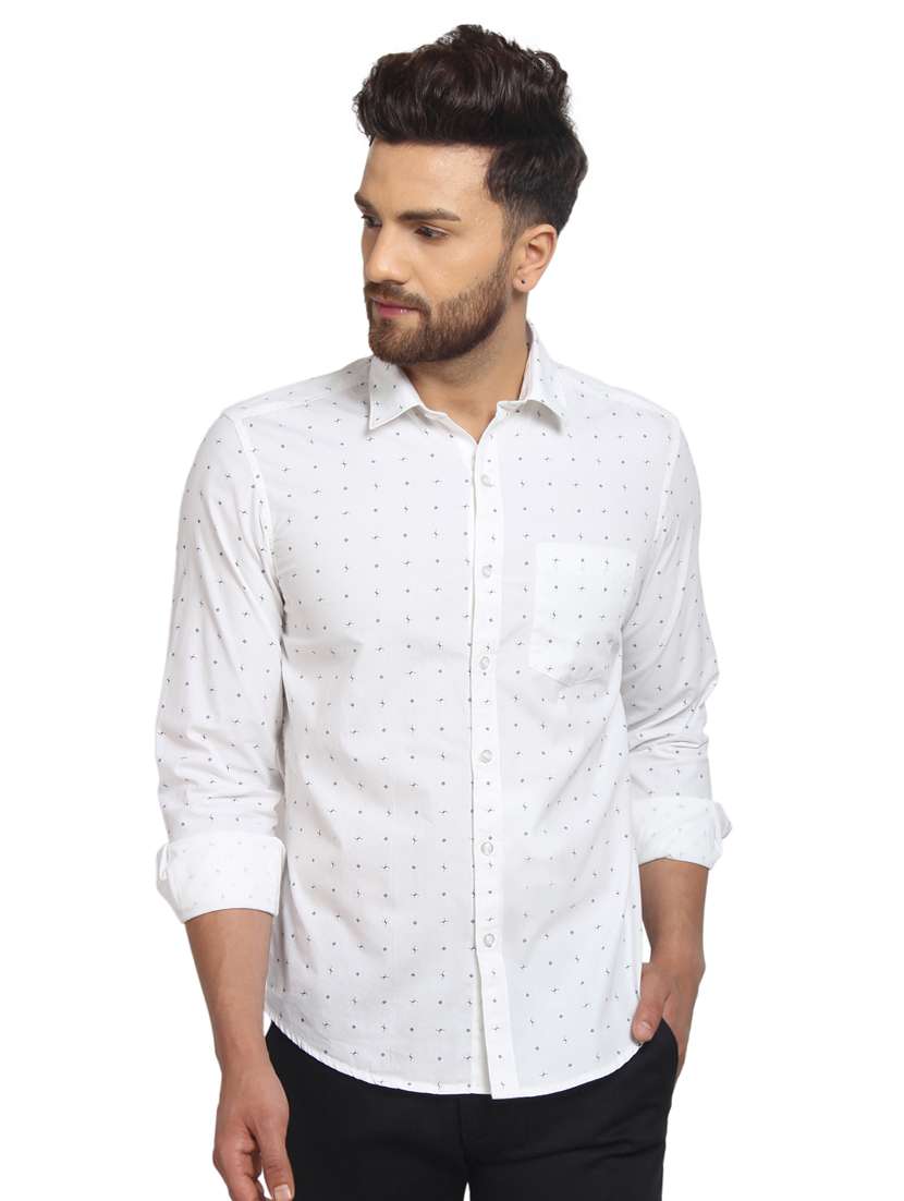 mens micro print casual shirt