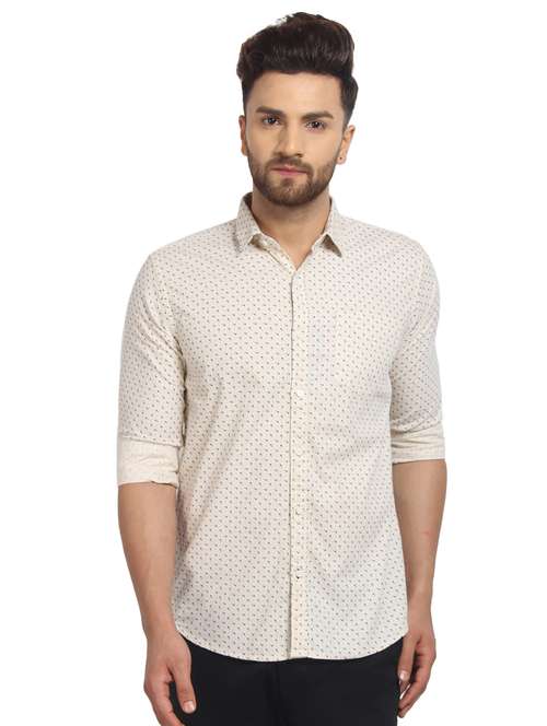 mens micro print casual shirt - 16217480 -  Standard Image - 0