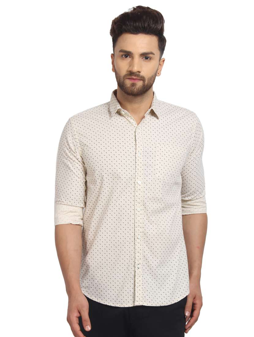 mens micro print casual shirt