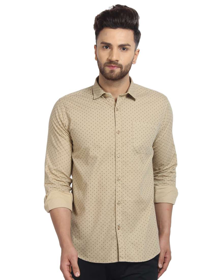 mens micro print casual shirt