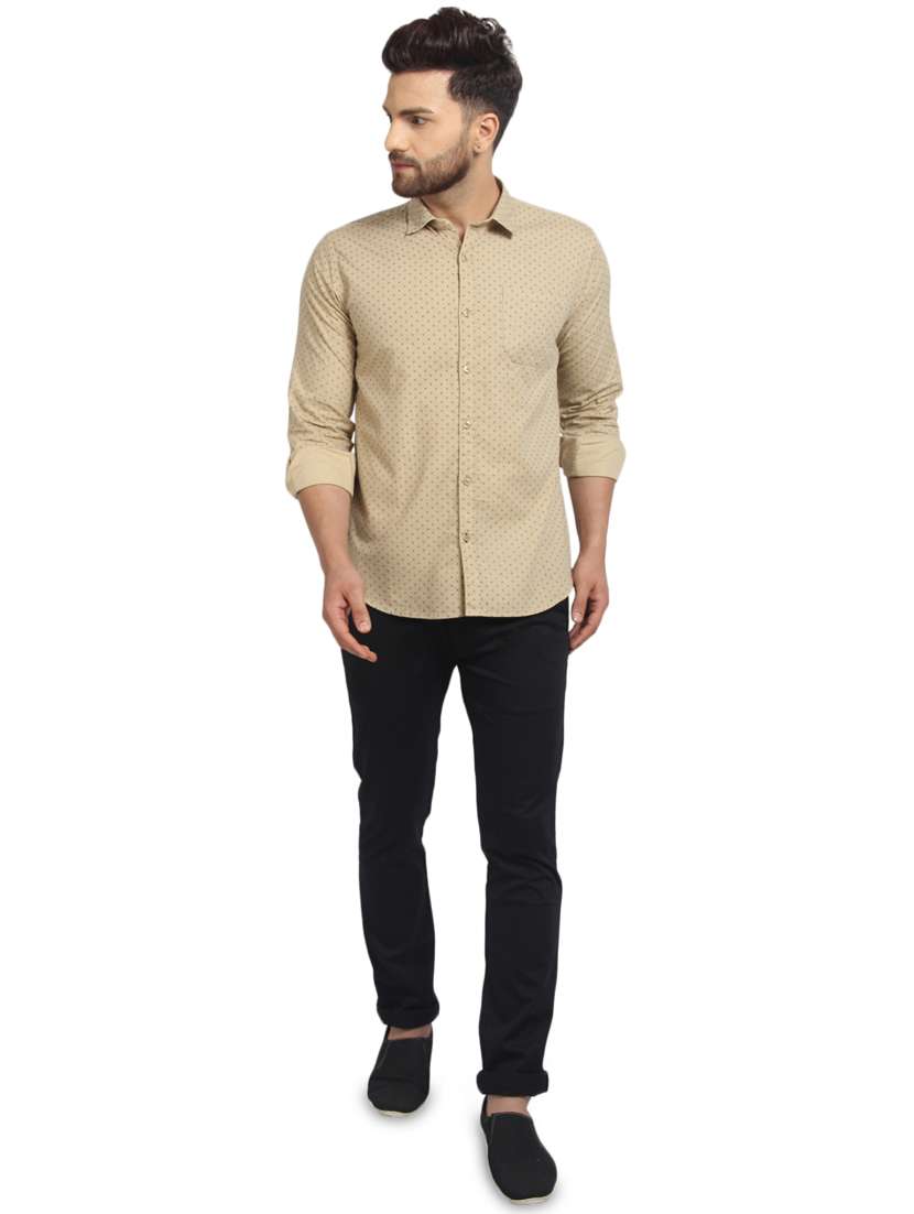mens micro print casual shirt - 16217483 - Standard Image - 3