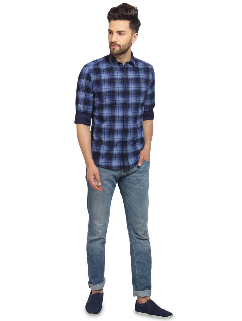 mens checks casual shirt - 16217486 - Standard Image - 3