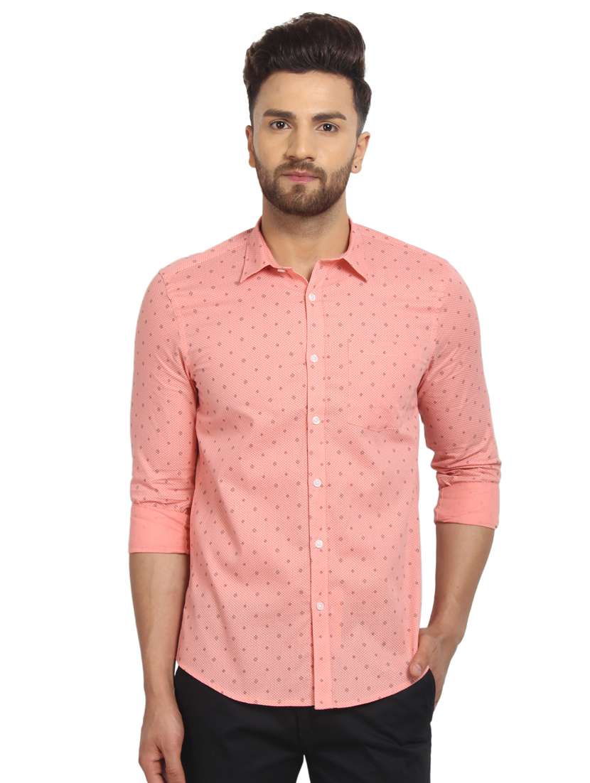 mens micro print casual shirt