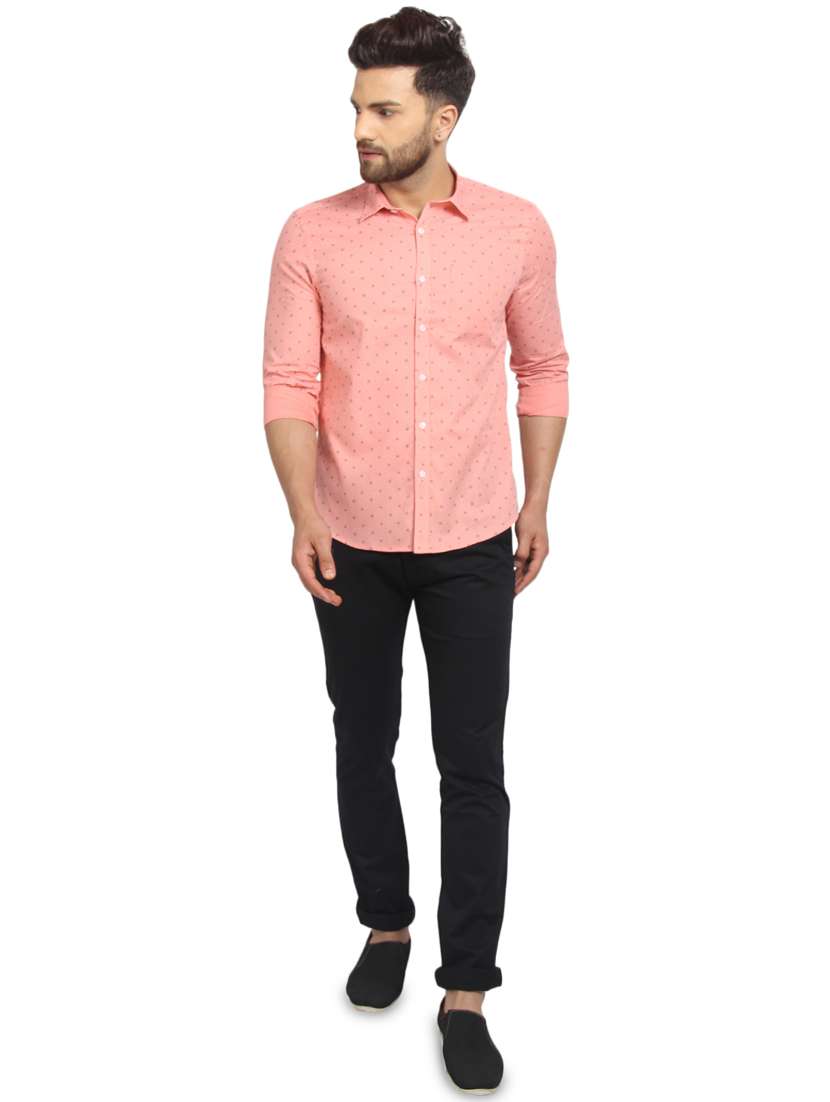 mens micro print casual shirt - 16217497 - Standard Image - 3
