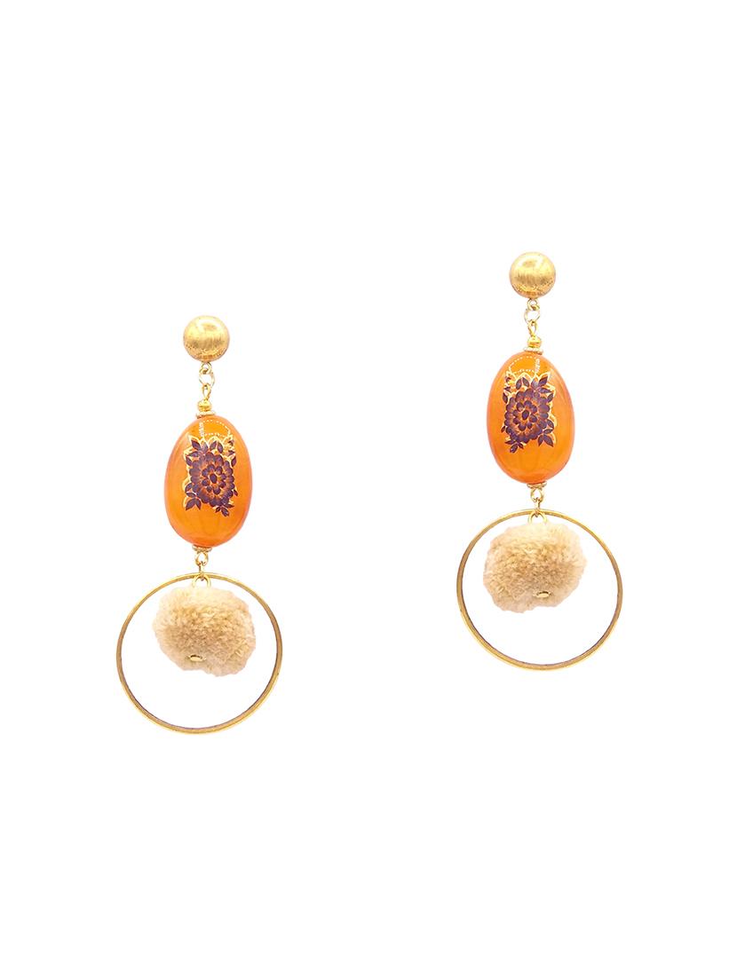 orange metal drop earring - 16218177 - Zoom Image - 0