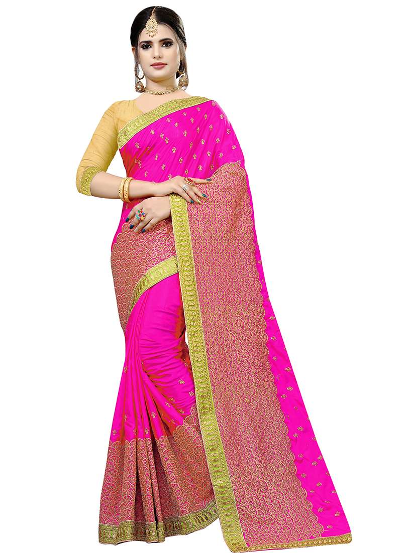 lace border zari embroidered saree