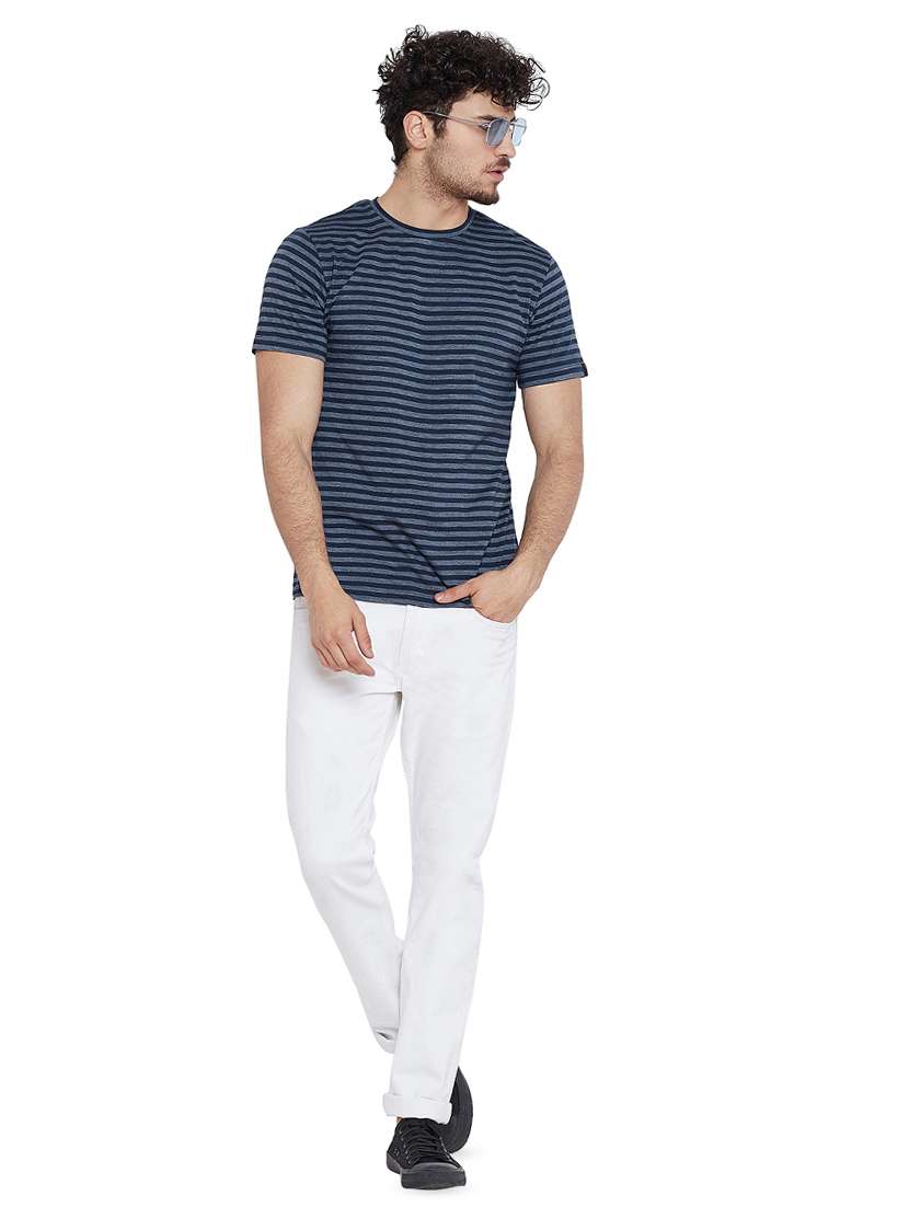 navy blue striped t-shirt - 16218808 - Standard Image - 3