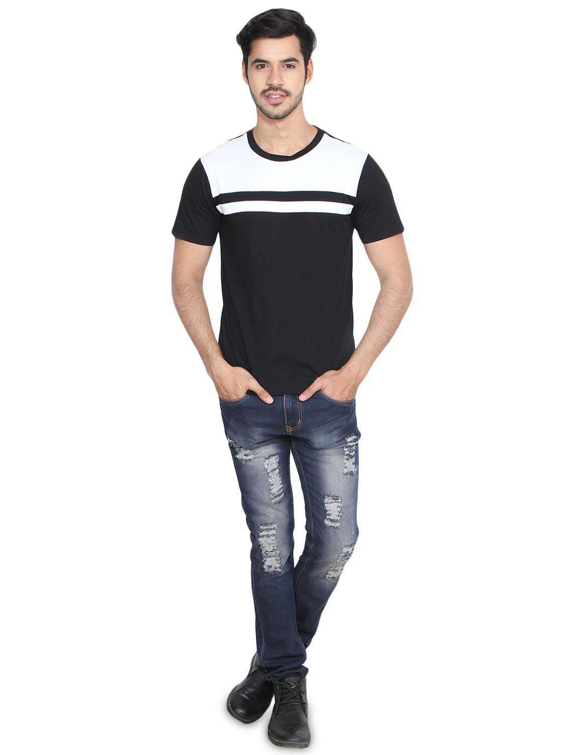 black cotton tshirt - 16219374 - Standard Image - 3