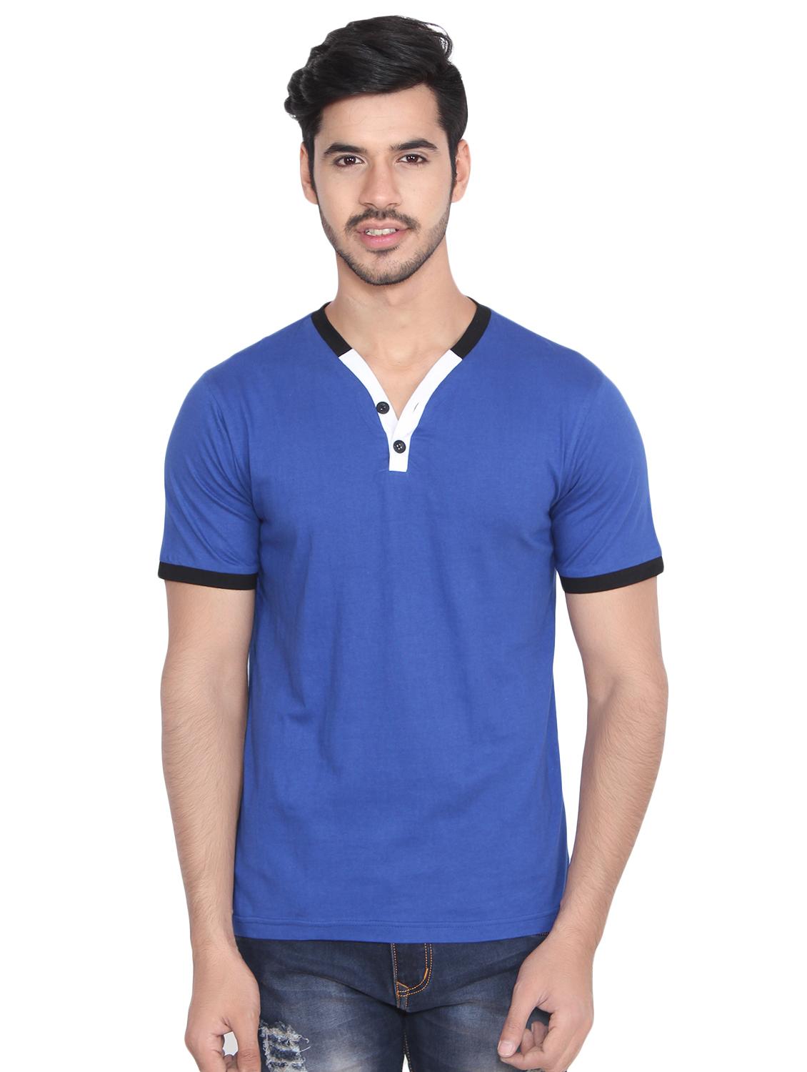 blue solid tshirt - 16219387 - Zoom Image - 0