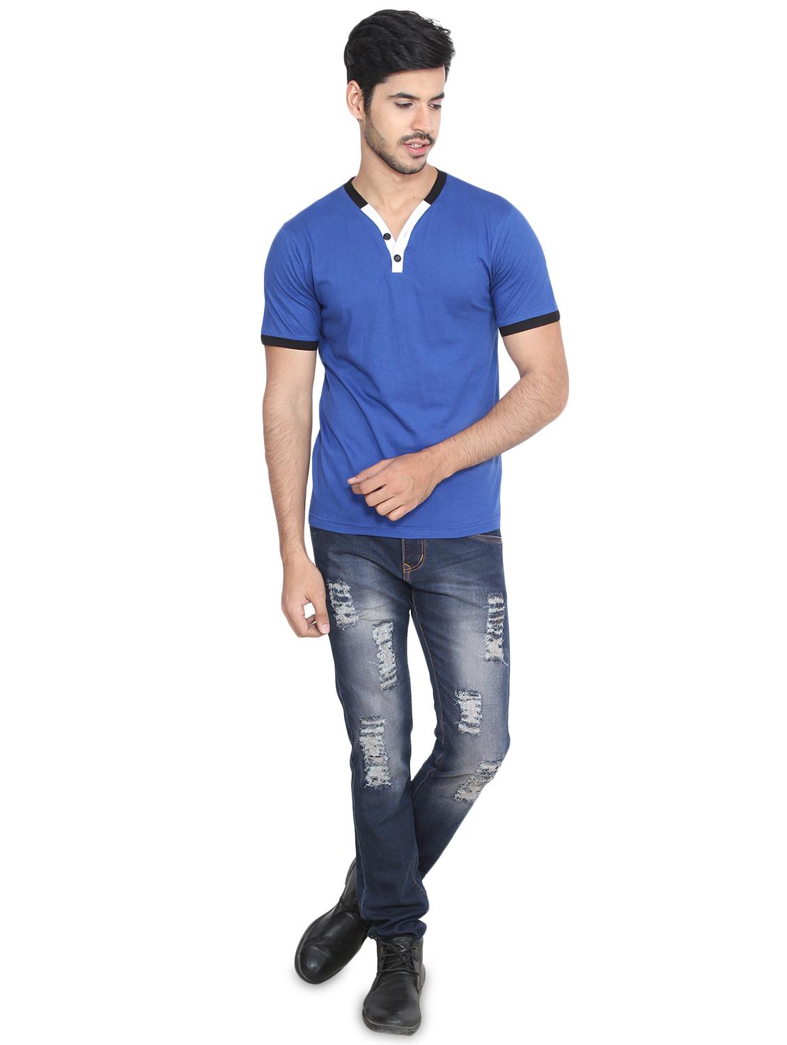 blue solid tshirt - 16219387 - Standard Image - 3