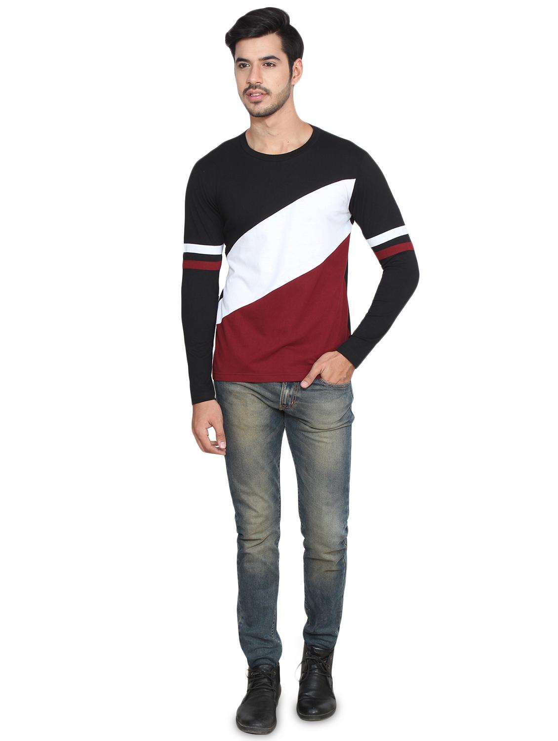 multicolor color block t-shirt - 16219546 - Standard Image - 3