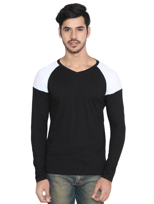 black color block raglan tshirt - 16219550 - Standard Image - 0