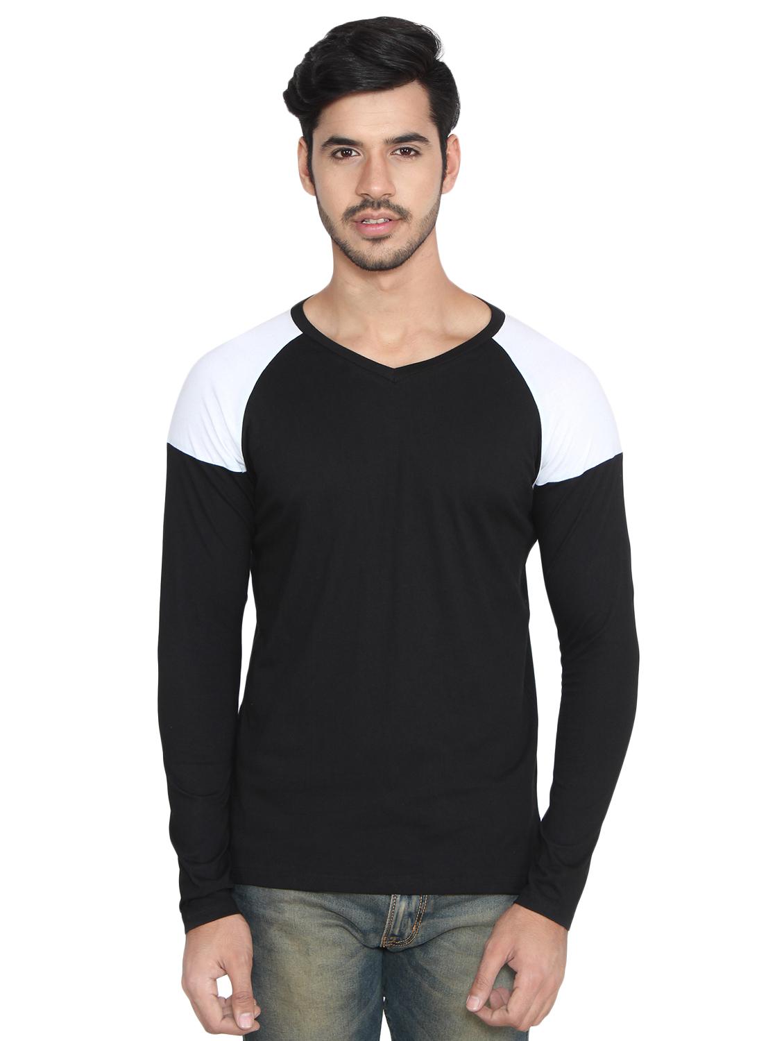 black color block raglan tshirt - 16219550 - Zoom Image - 0