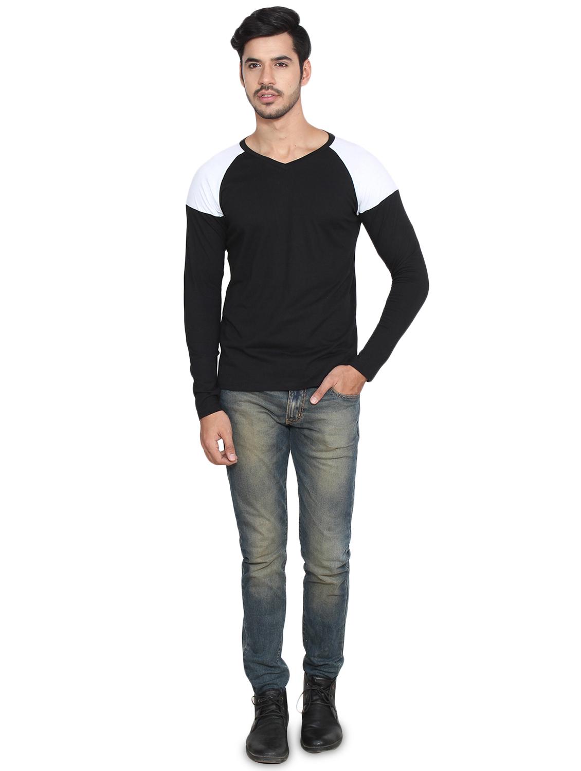 black color block raglan tshirt - 16219550 - Standard Image - 3