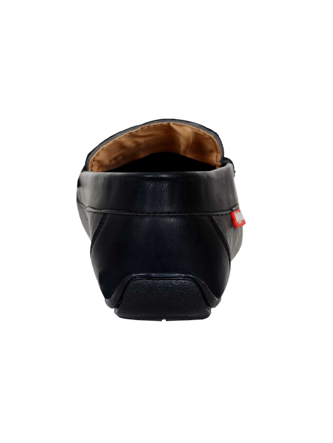 black leatherette slip on loafers