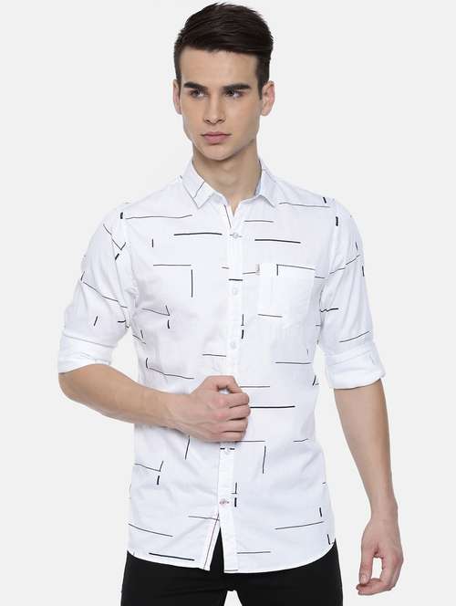 white printed casual shirt - 16220787 -  Standard Image - 0