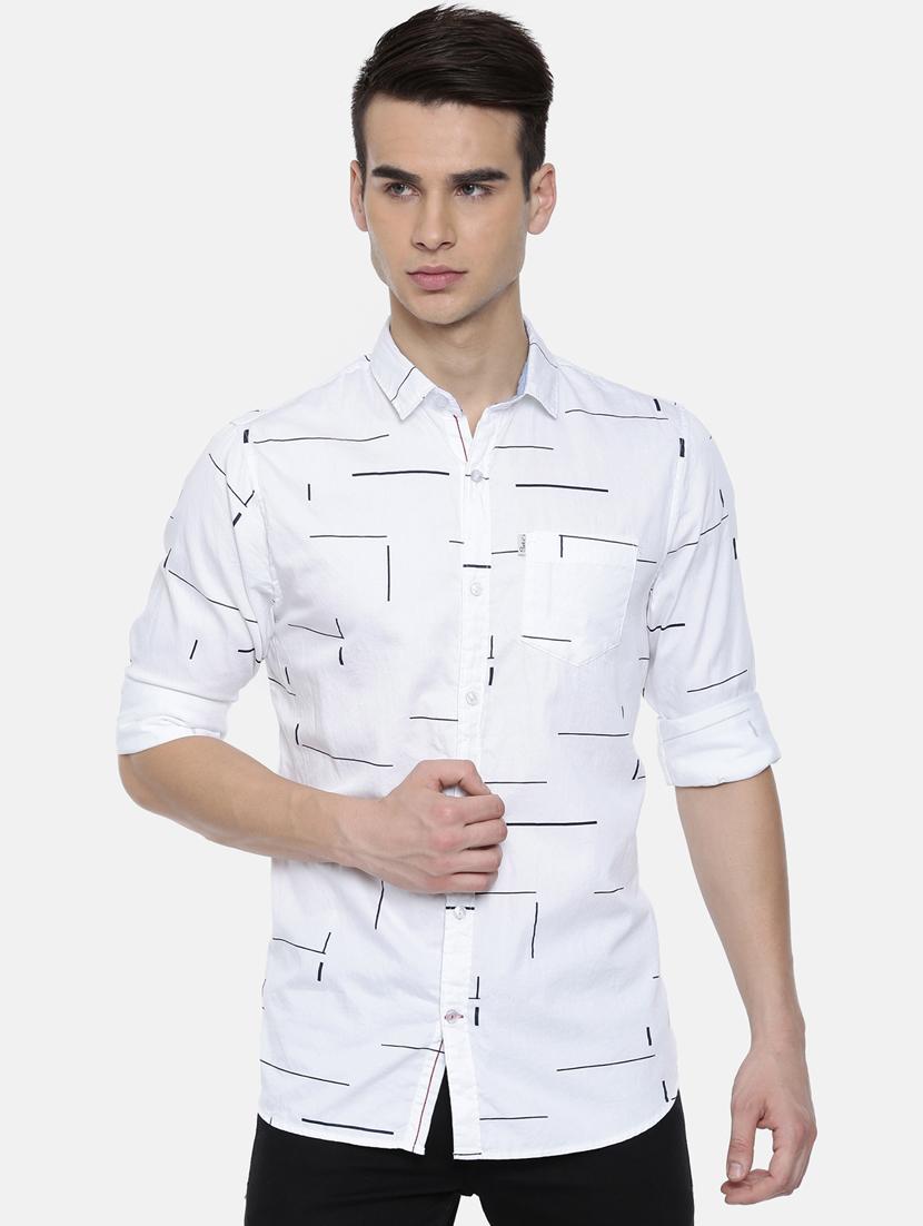 white printed casual shirt - 16220787 -  Zoom Image - 0