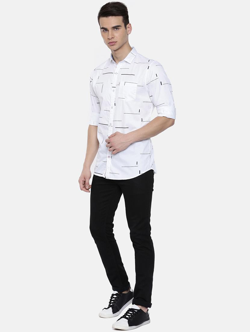 white printed casual shirt - 16220787 - Standard Image - 3