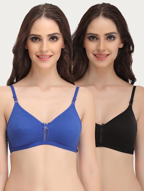 set of 2 bow patch bra - 16221893 - Standard Image - 0