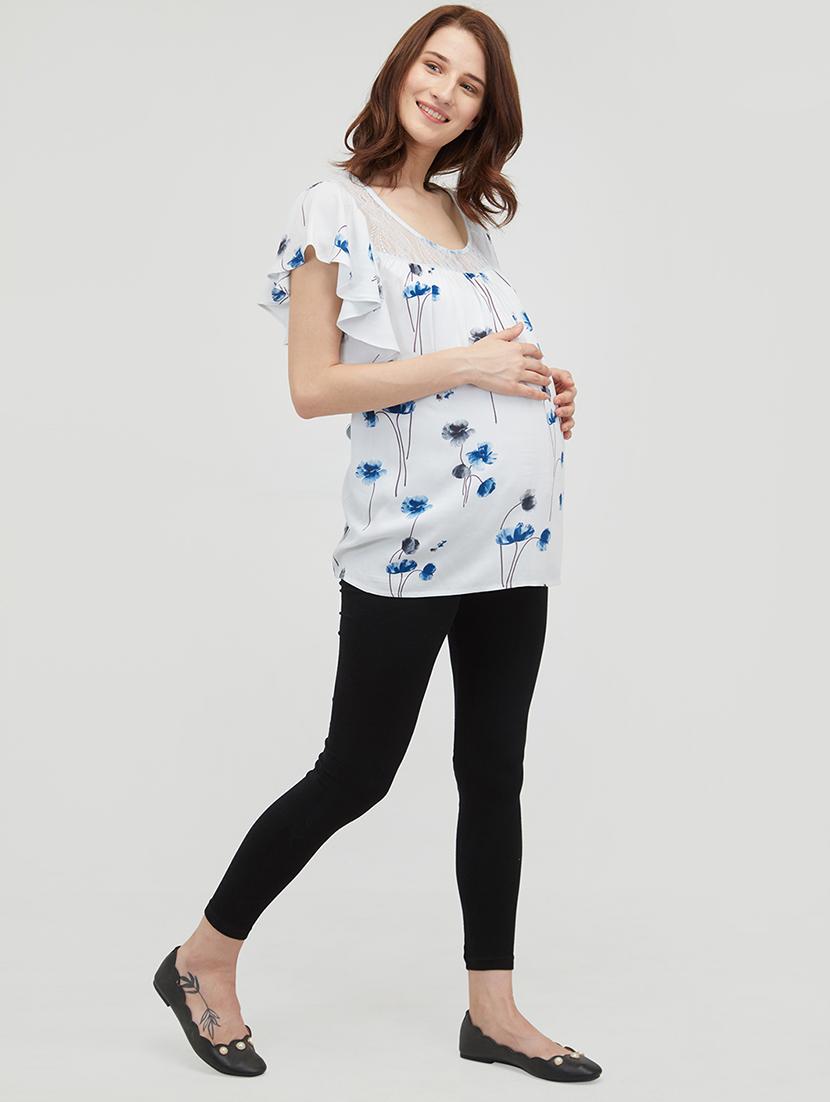 lace panel floral maternity wear top - 16222004 - Standard Image - 3
