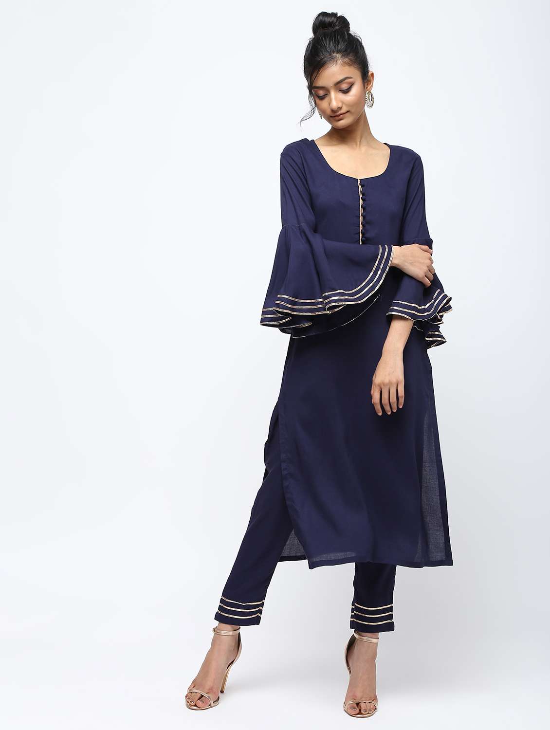 bell sleeves straight kurta