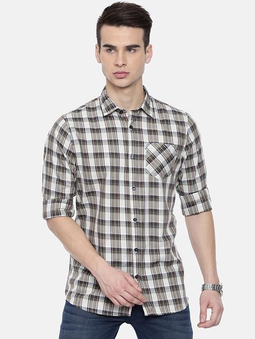 brown checkered casual shirt - 16225835 -  Standard Image - 0