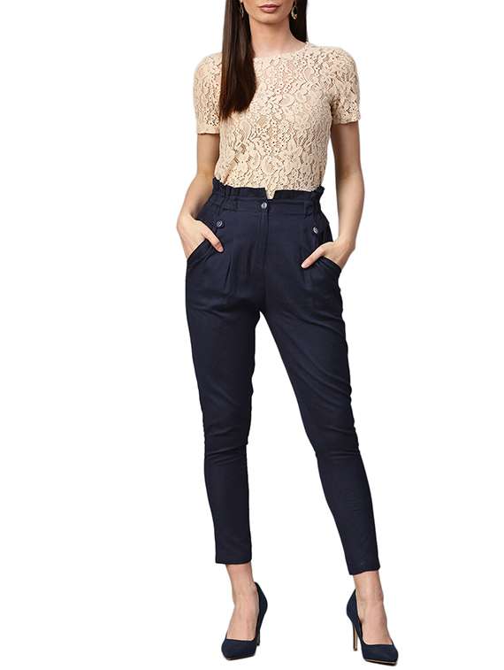 frill waist slim fit trouser - 16225928 - Standard Image - 3