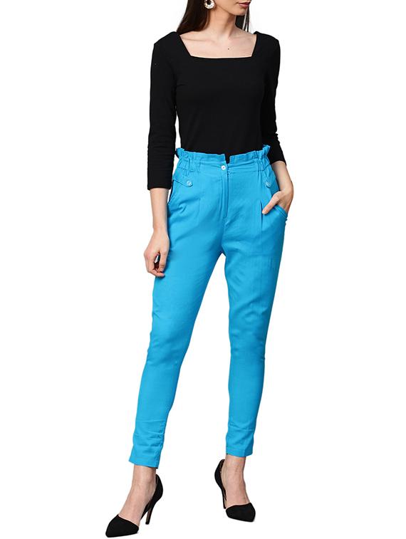 frill waist slim fit trouser - 16225930 - Standard Image - 3