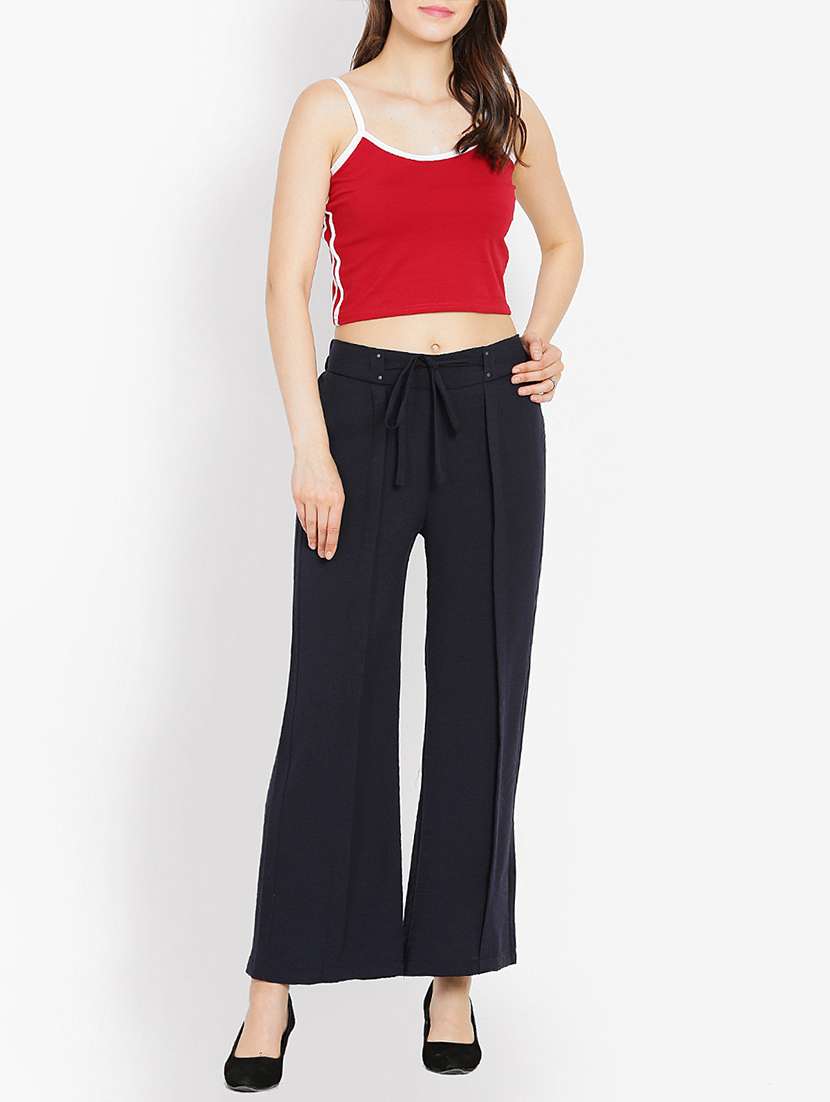 drawstring waist wide leg trouser - 16226899 - Standard Image - 3
