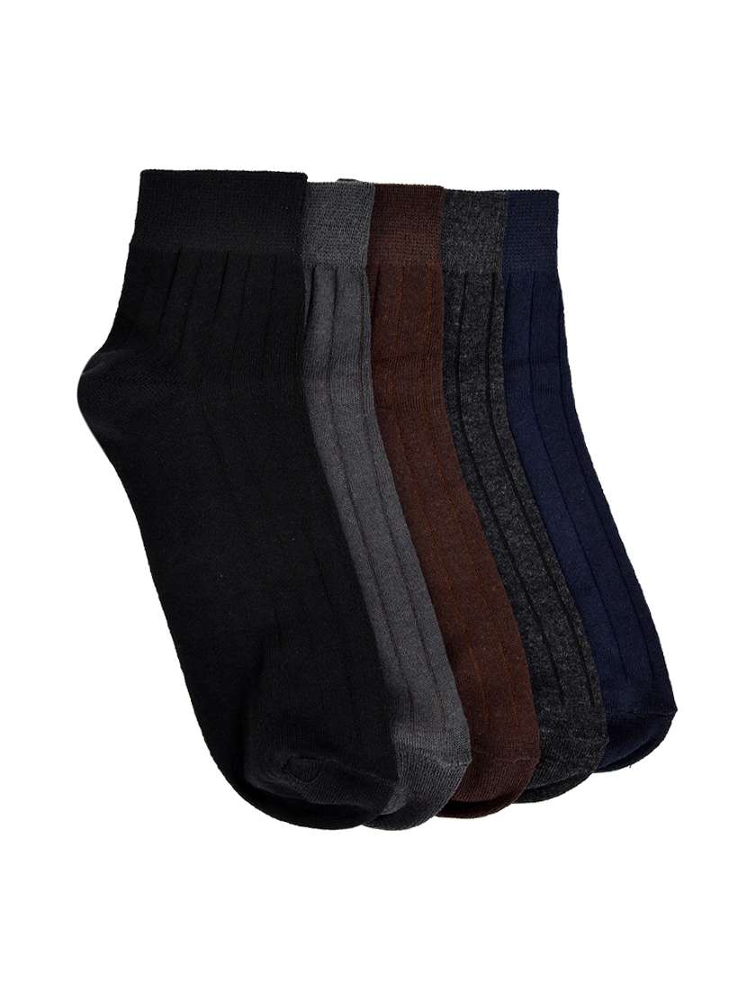 men pack of 5 solid above ankle length socks