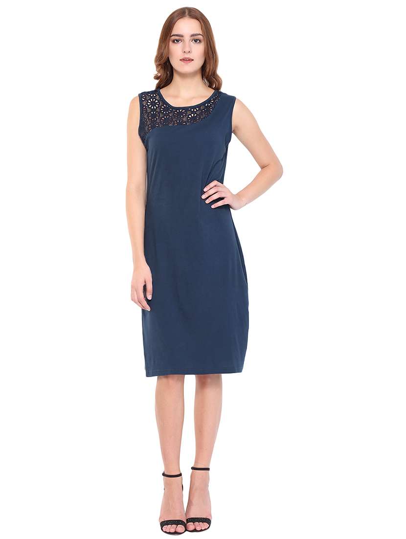 lace paneled sheath dress - 16227108 -  Standard Image - 3