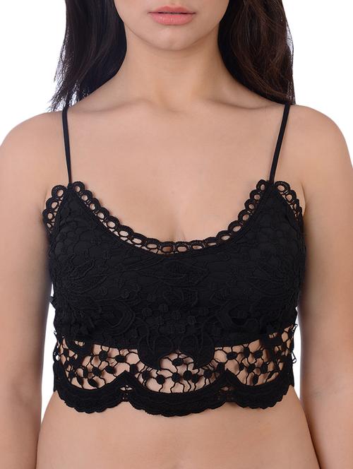 lightly padded floral laced bralette - 16227488 - Standard Image - 0