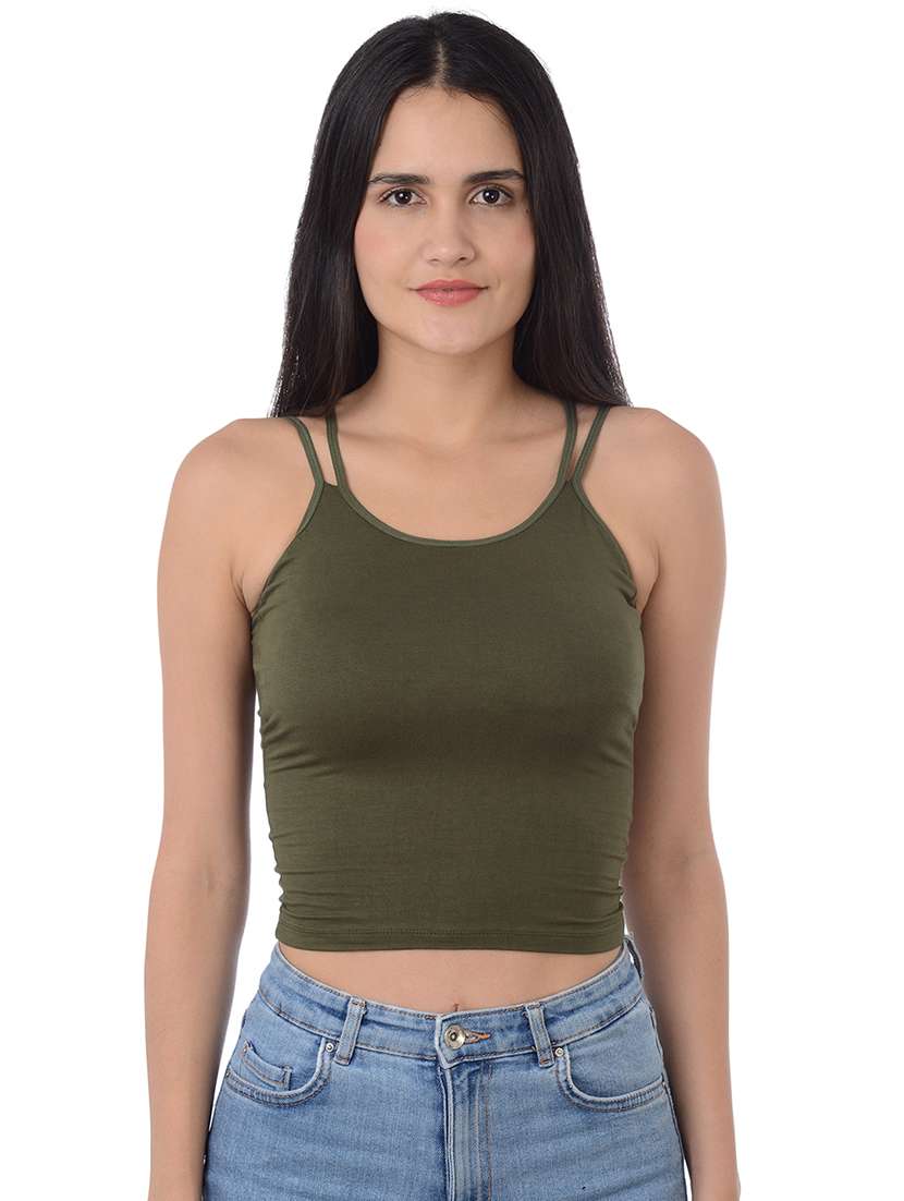 criss cross back solid camisole - 16227552 - Zoom Image - 0