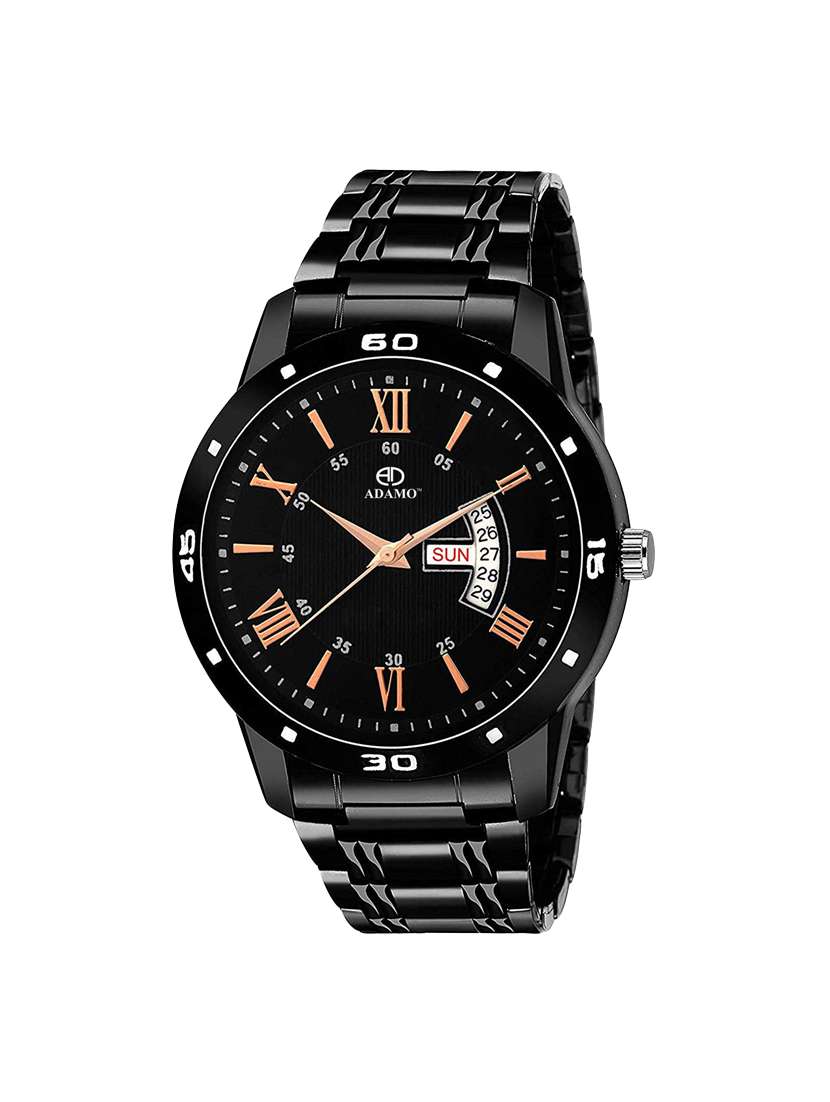 adamo designer black dial men's & boy's watch 844nnm02