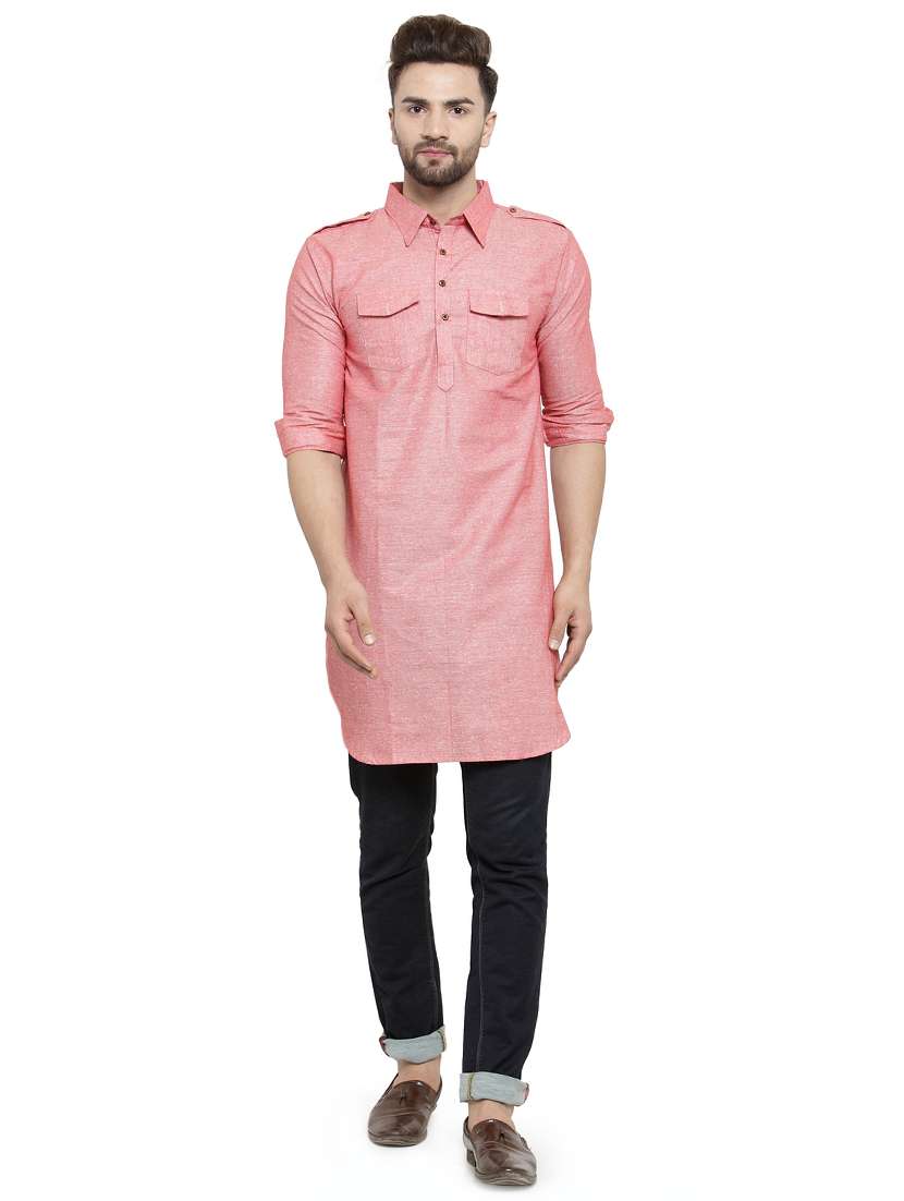 men solid long sleeve pathani kurta - 16228317 -  Standard Image - 3