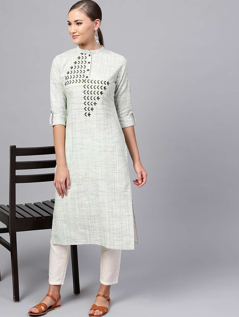 embroidered straight kurta