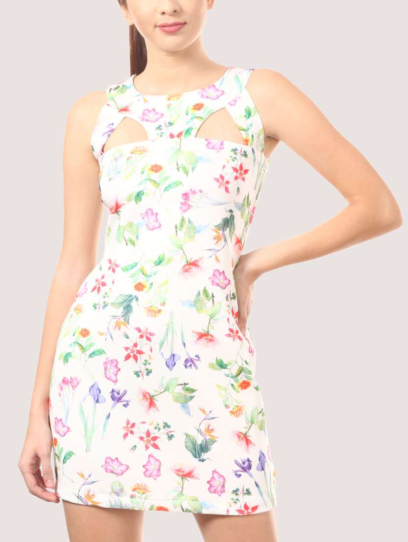 white scuba bodycon dress