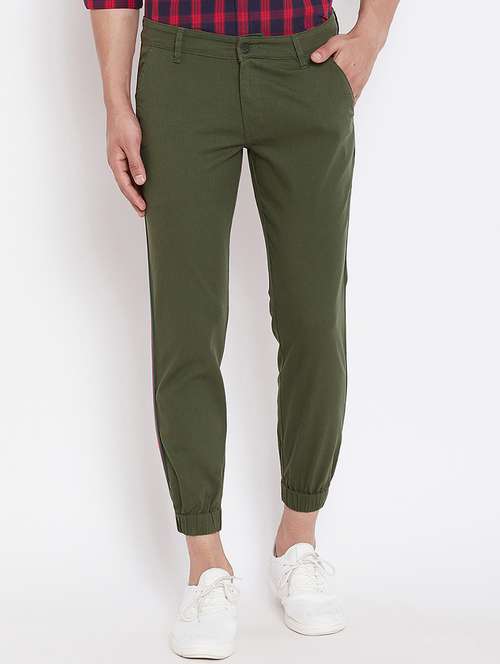 green cotton blend jogger - 16229713 - Standard Image - 0