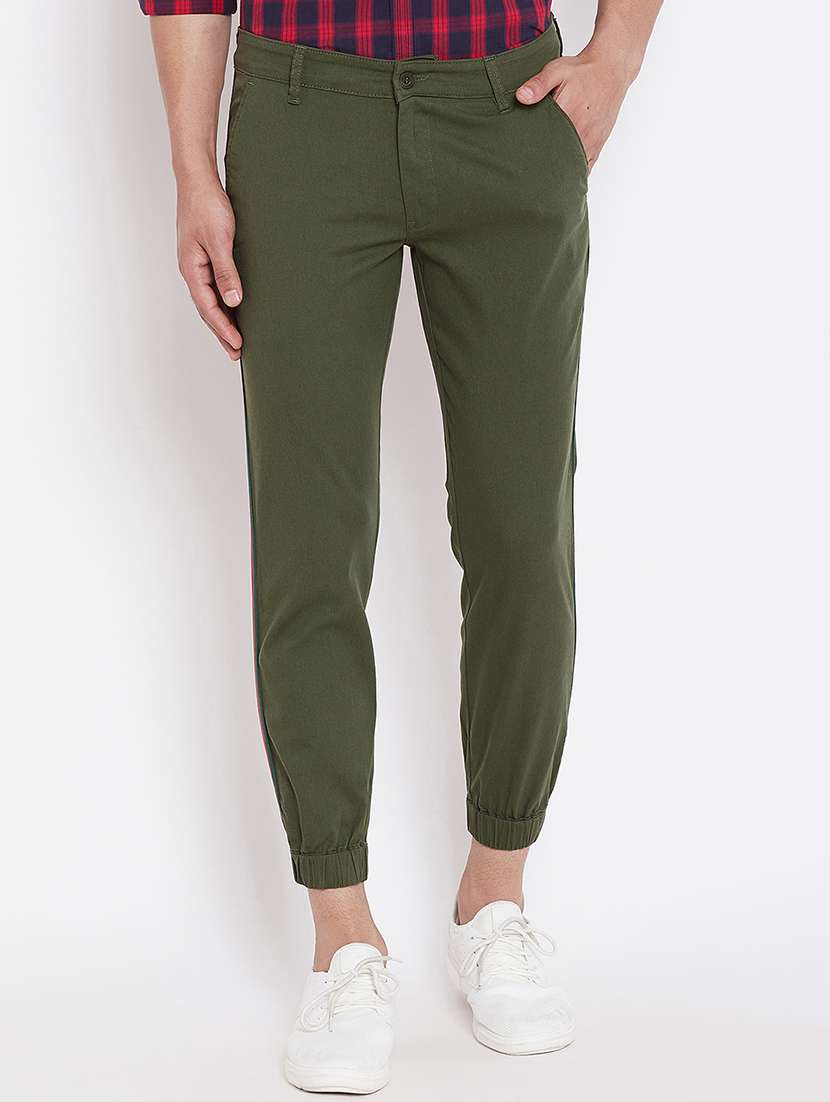 green cotton blend jogger - 16229713 - Zoom Image - 0