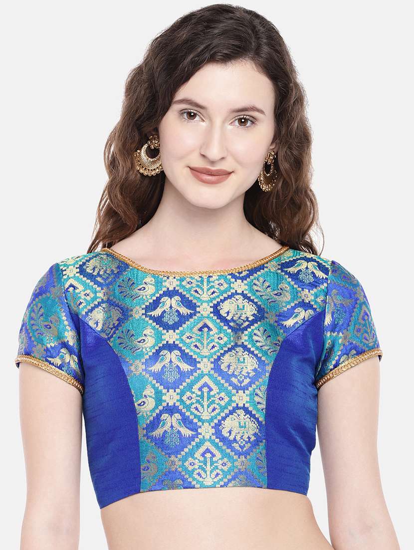 self-design brocade blouse