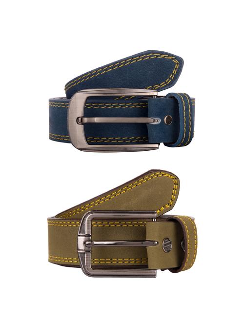 set of 2 multi colour leather belt - 16232597 - Standard Image - 0
