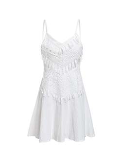 fringed lace a-line dress