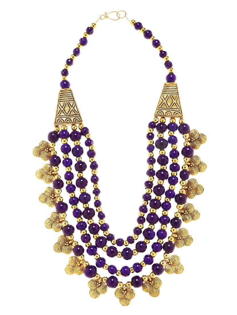 blue metal necklace - 16234732 - Zoom Image - 0