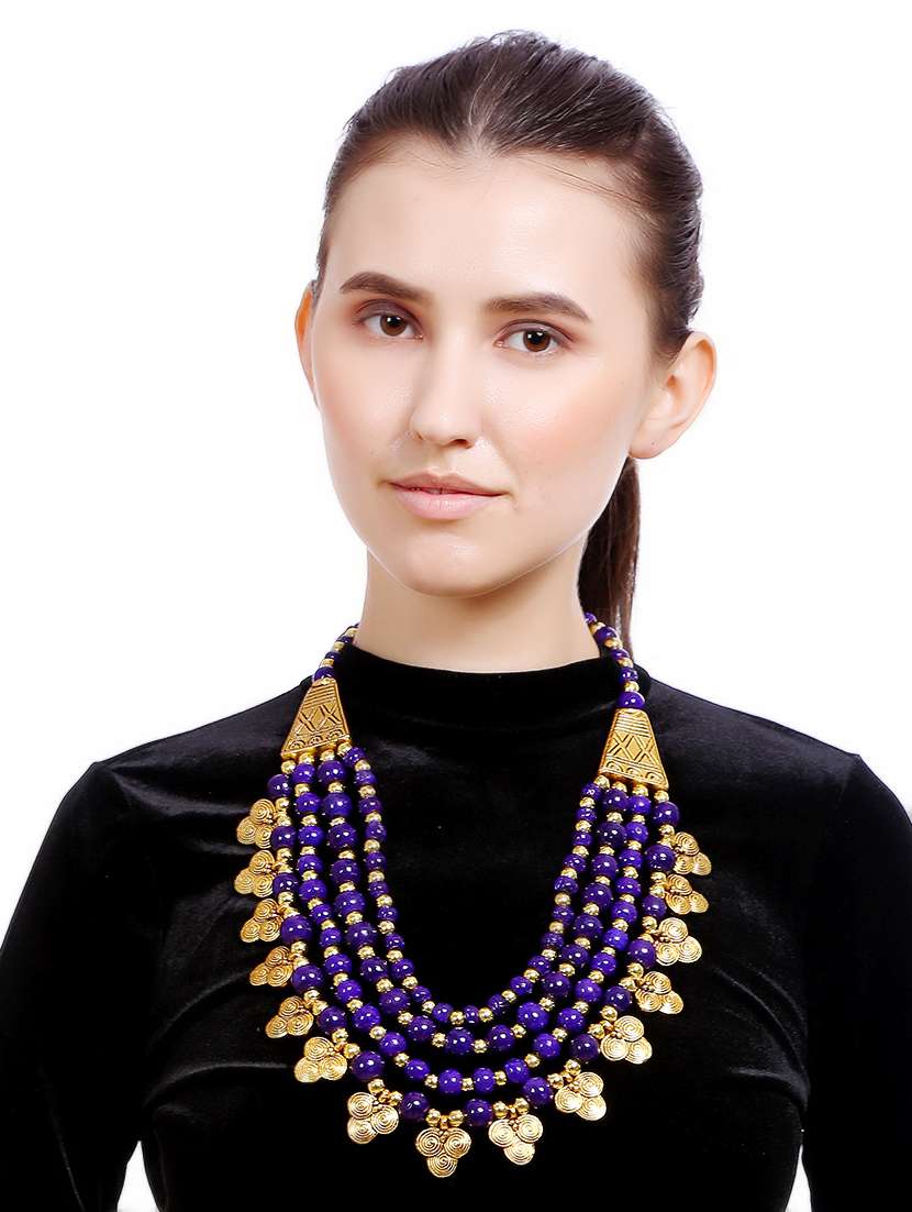 blue metal necklace - 16234732 - Standard Image - 3