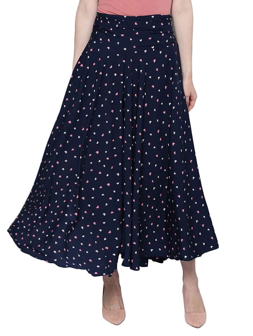 smocking detail butterfly print palazzo