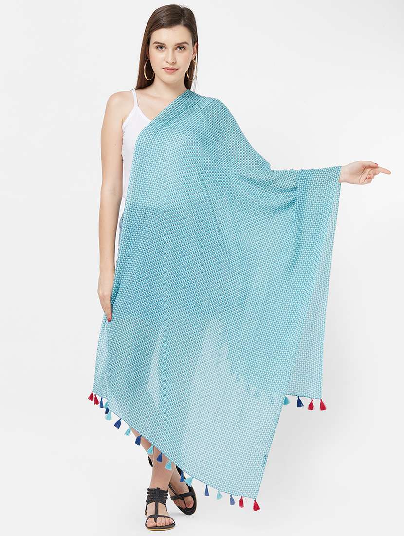 women's micro print print stole - 16235359 - Zoom Image - 0