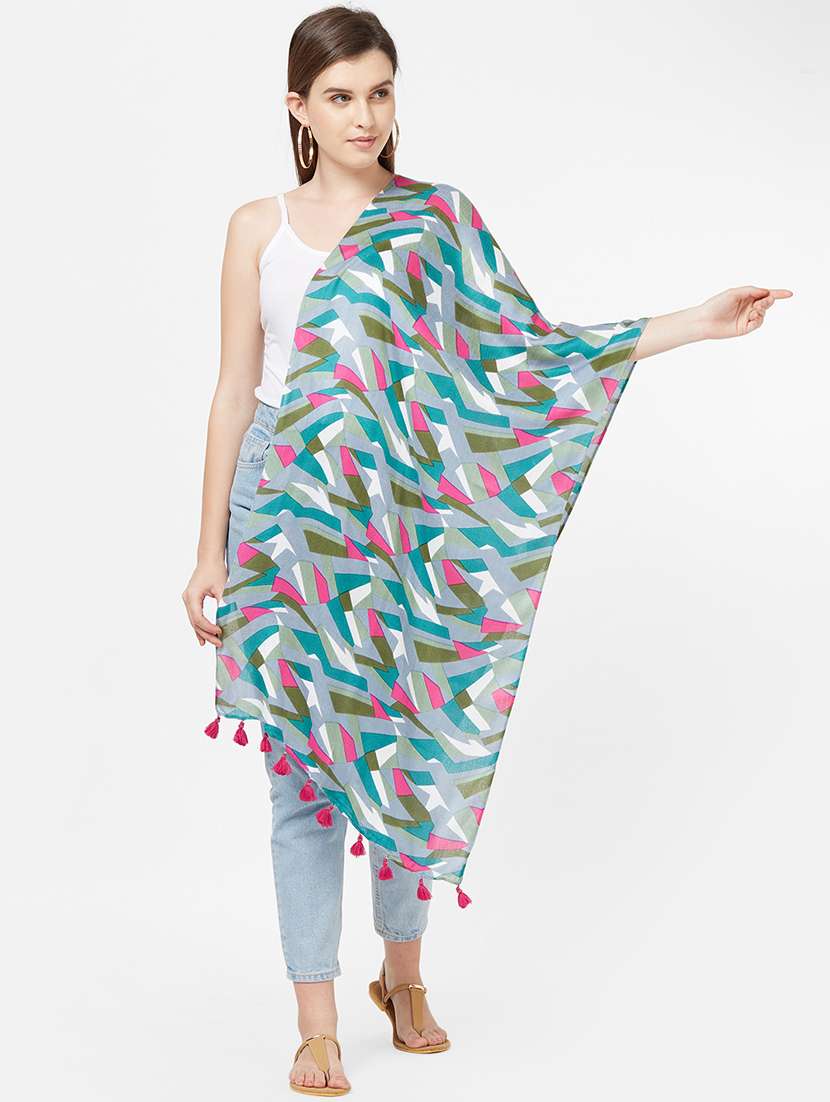 women's geometric print stole - 16235362 -  Zoom Image - 0