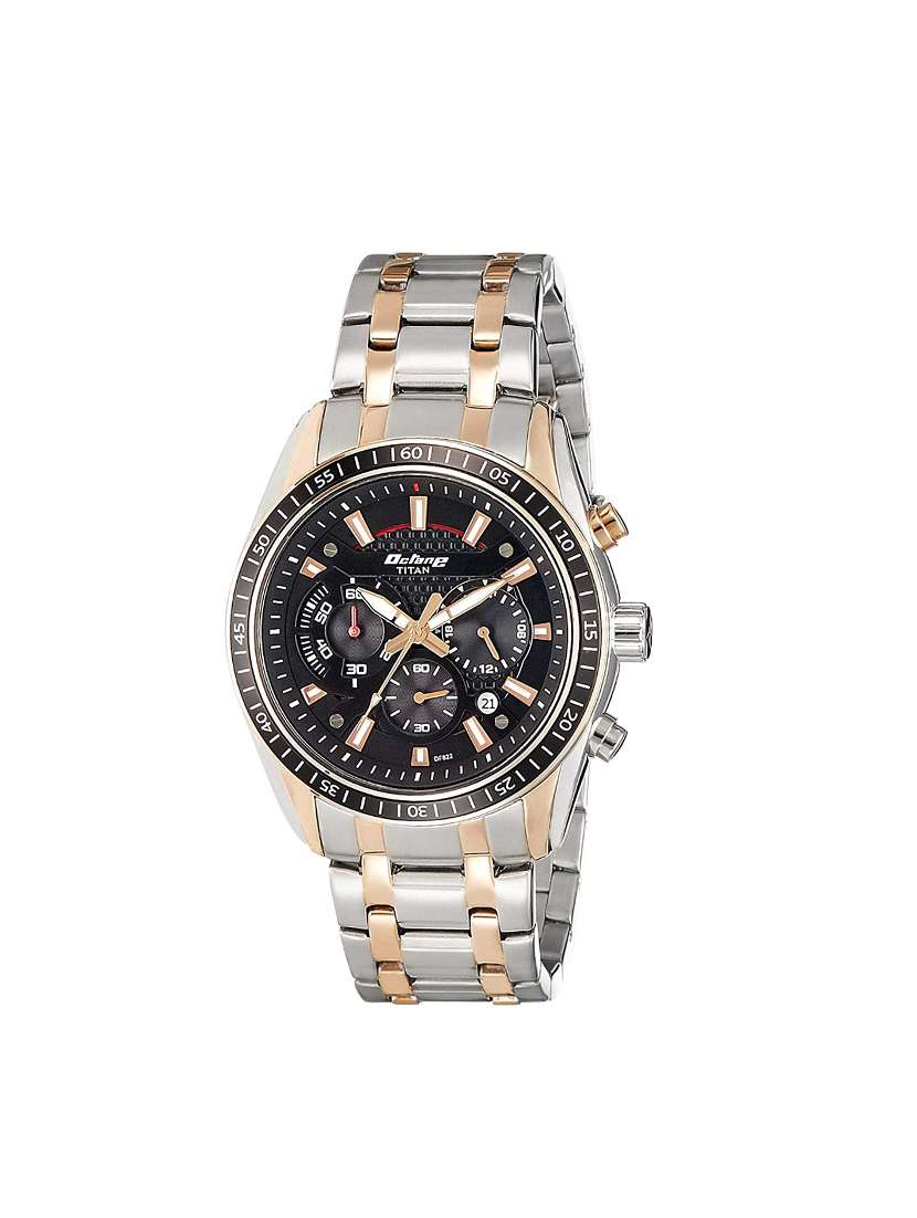 Buy online Titan Octane Chronograph Black Dial Men's Watch