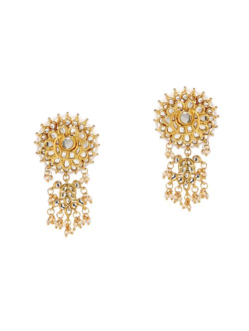 gold metal drop earring - 16235701 -  Standard Image - 0