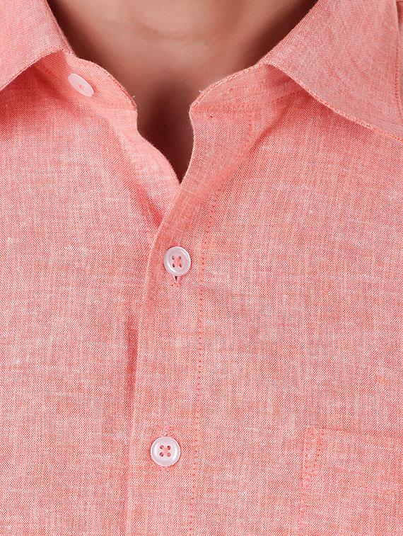 orange solid formal shirt - 16236494 - Standard Image - 3
